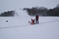 Sneeuwvrij maken van de ijsbaan 21 Januari 2013
